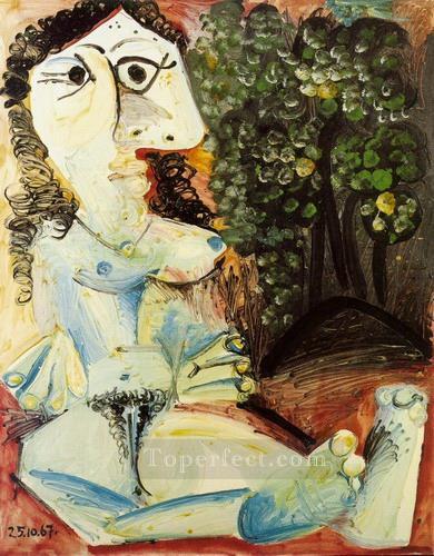 風景の中の裸の女性 1967年 パブロ・ピカソ油絵